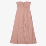 Dress Dusty Mauve Strapless Pleated Maxi Evening F