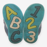Leather Shoes Blue Velcro Strap
