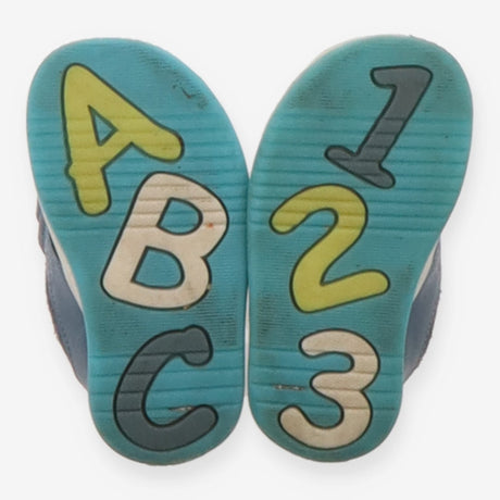 Leather Shoes Blue Velcro Strap