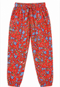 Trousers Red Floral Drawstring Elasticated Waist