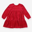 Dress velour red tiered LS