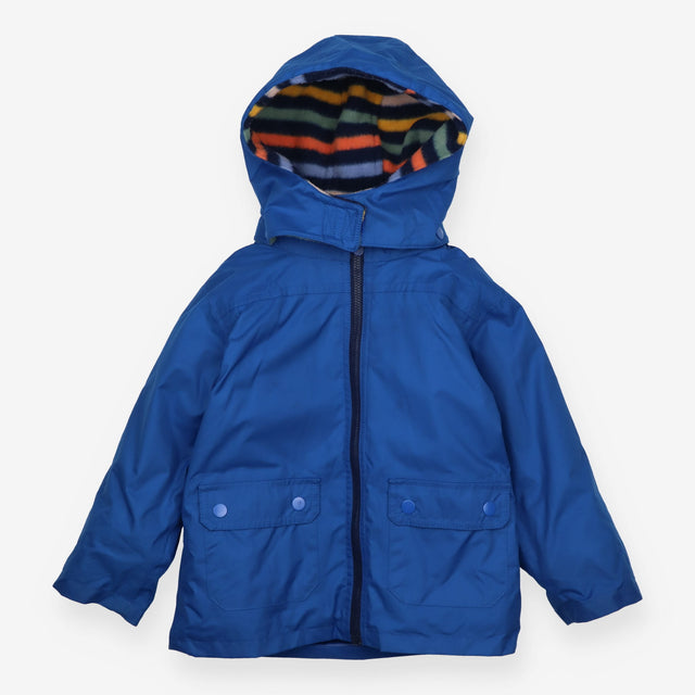 Coat 4 in 1 Raincoat  Blue with Striped Fleece 
