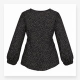 Blouse Navy White Polka Dot Viscose V-Neck Materni