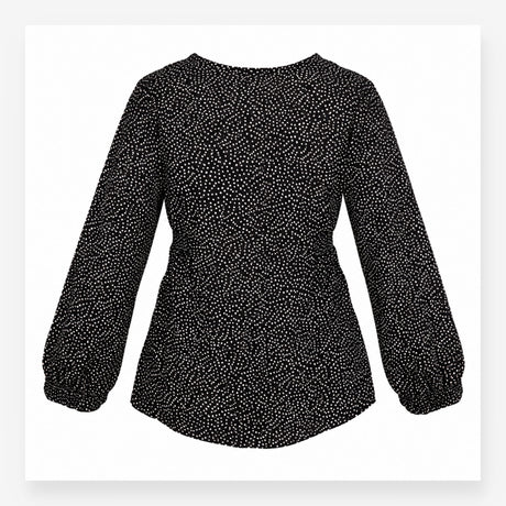 Blouse Navy White Polka Dot Viscose V-Neck Materni