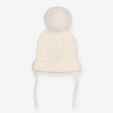 Knitted hat with pom-pom white
