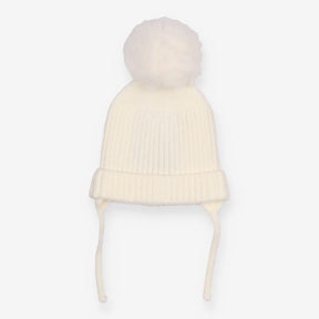 Knitted hat with pom-pom white