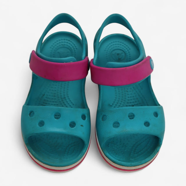 Crocs Aqua & Pink Velcro Strap