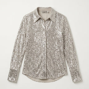 Shirt Gold Sequin Long Sleeve