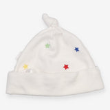 Baby Hat White with Elephant and Stars