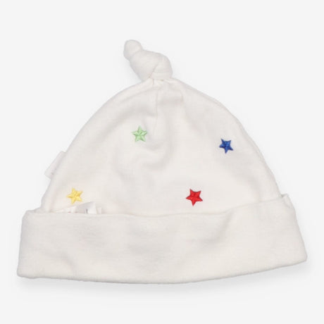Baby Hat White with Elephant and Stars