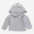 Grey Knit Hooded Cardigan with ears