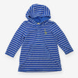 Towelling Coverup Blue Stripe with Giraffe Appliqu