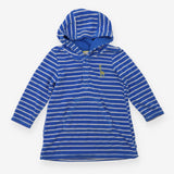 Towelling Coverup Blue Stripe with Giraffe Appliqu
