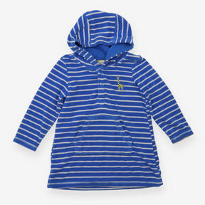 Towelling Coverup Blue Stripe with Giraffe Appliqu