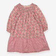 Dress LS pink smocked floral smaller flower to hem