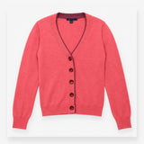 V Neck Cardigan Cashmere Blend Knitted Pink