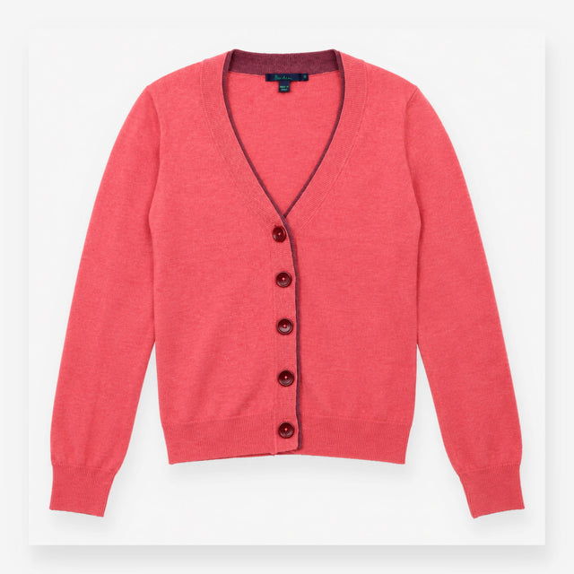 V Neck Cardigan Cashmere Blend Knitted Pink