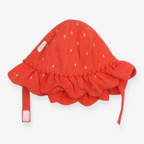 Sun hat orange muslin gold spots 