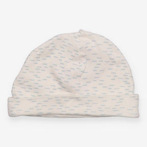 Baby hat white white blue small line