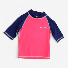 Rash Vest Navy and Neon Pink