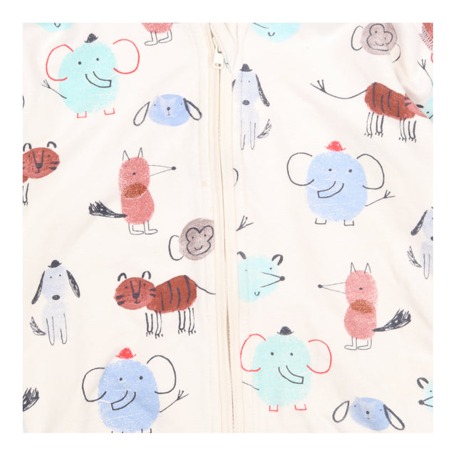 Zip Hoody Cream Animals