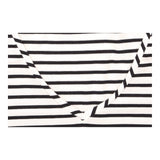 Dress Striped V-Neck Short Sleeve Black White