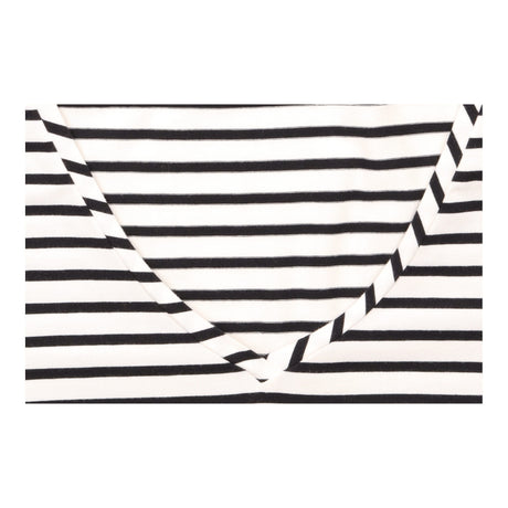 Dress Striped V-Neck Short Sleeve Black White