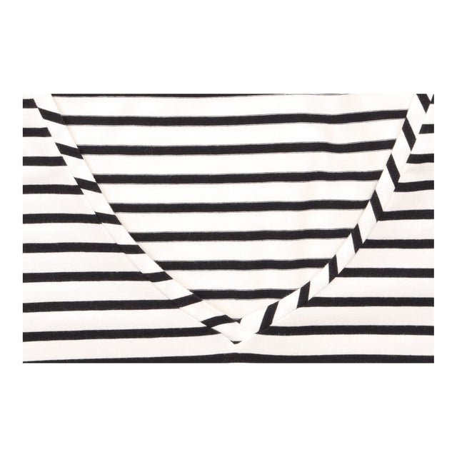 Dress Striped V-Neck Short Sleeve Black White