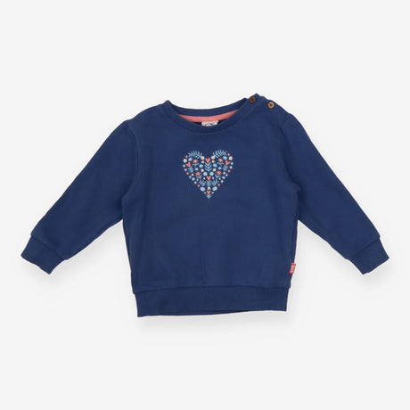 Blue Sweater with Floral Heart