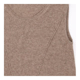 Midi Dress Taupe Pure Cashmere Sleeveless Knit