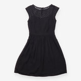 Dress Black Chevron Lace Sleeveless Midi