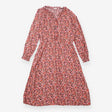 Pink Coral Ditsy Floral Drawstring Midi Dr