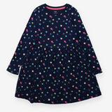Dress Long Sleeved Navy Multicoloured Spots