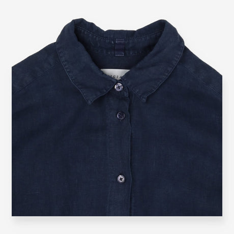 Navy Linen Button Back shirt