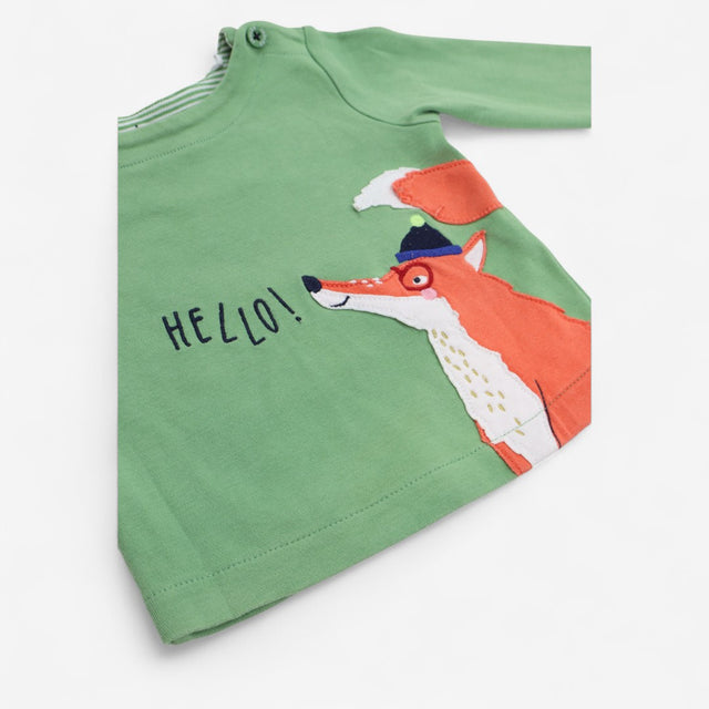 T-Shirt Green Hello Mr Fox