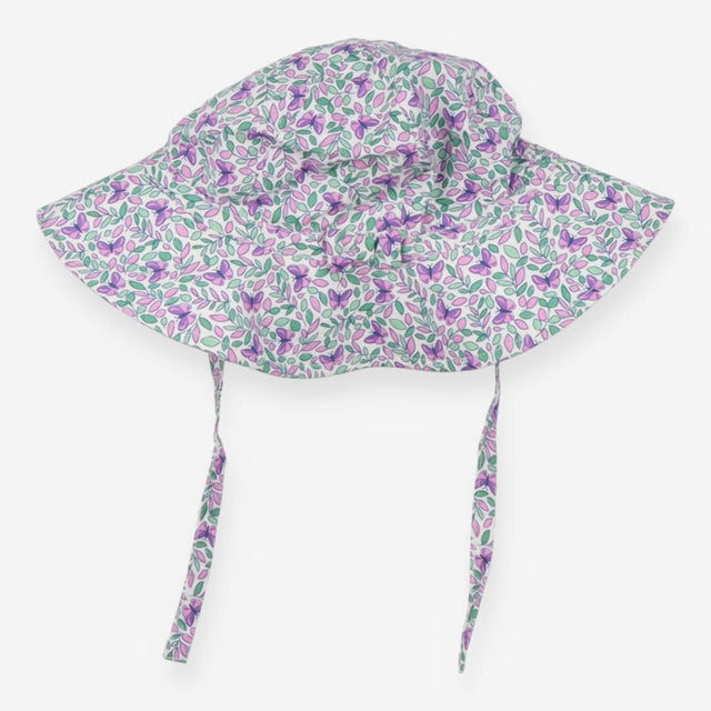 Sunhat purple butterflies with tie