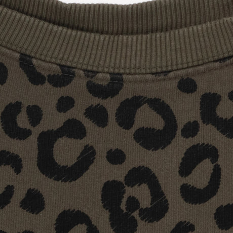Khaki Green Leopard Print Maternity Jersey Jumper