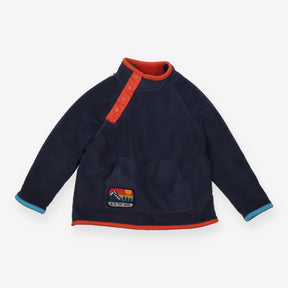 Fleece sweater blue orange edging