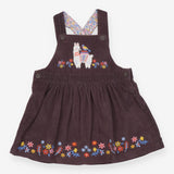 Pinafore Dress Brown Llama