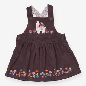 Pinafore Dress Brown Llama