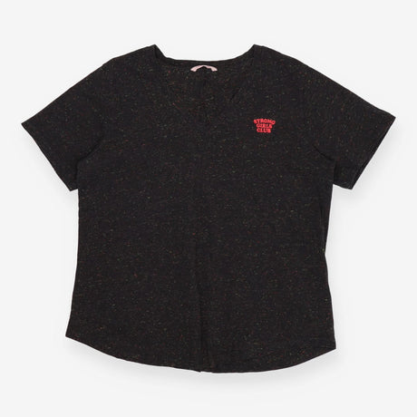 Grey Confetti V‑Neck Organic Cotton T‑Shirt
