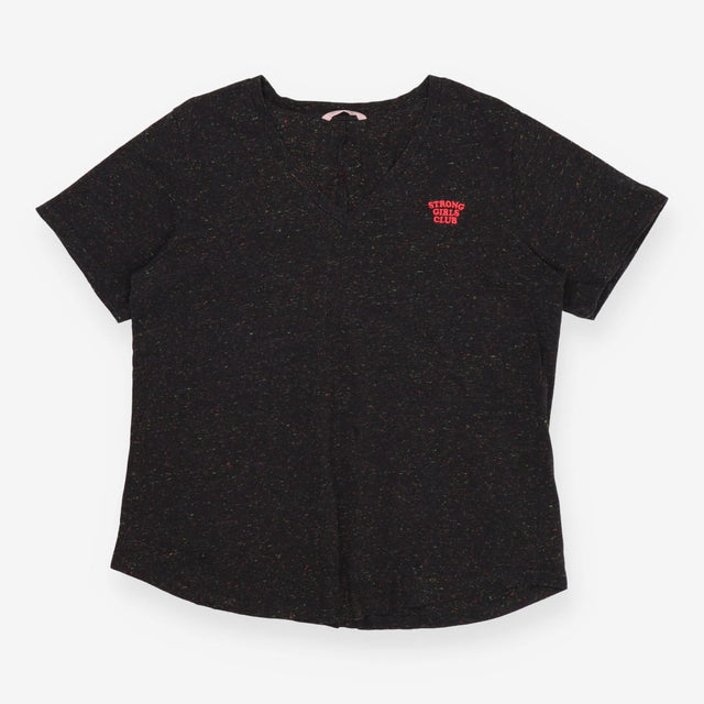 Grey Confetti V‑Neck Organic Cotton T‑Shirt