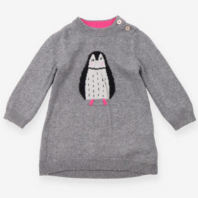 Jumper Dress Grey with silver Penguin
