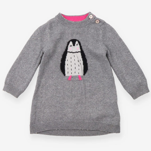 Jumper Dress Grey with silver Penguin