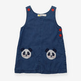 Denim pinafore with panda pockets