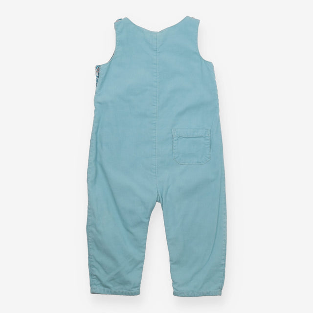 Dungarees Cord Teal Floral Lining with Flower 