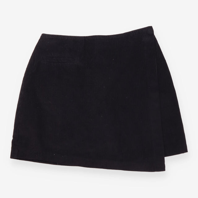 Mini Skirt Black Cord Textured A-Line