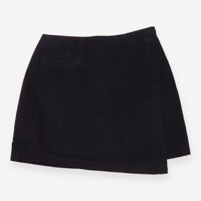 Mini Skirt Black Cord Textured A-Line