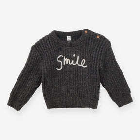 Sweater grey knit smile