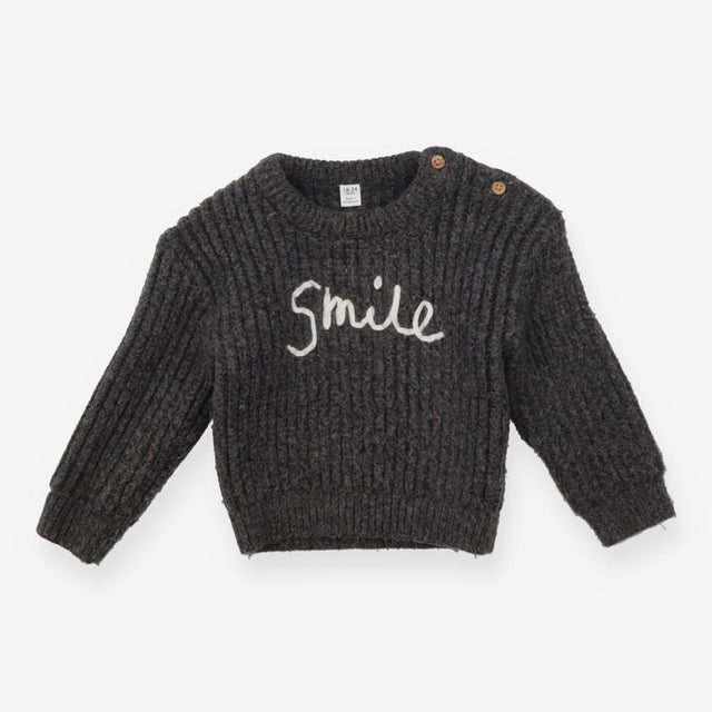 Sweater grey knit smile
